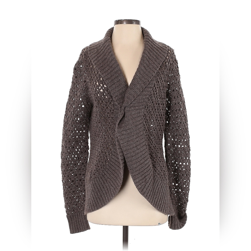 Vince brown alpaca cashmere wool blend open cardigan